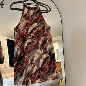 Abstract Feather Print Dress